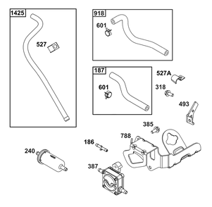 Fuel Supply Group Diagram and Parts List for 540477-2220-G1 400000 - 699999 Briggs and Stratton Engine